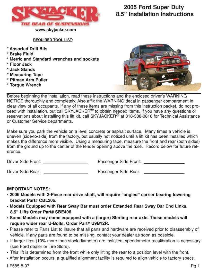 Skyjacker F5852AS User manual Skyjacker F5852AS User manual