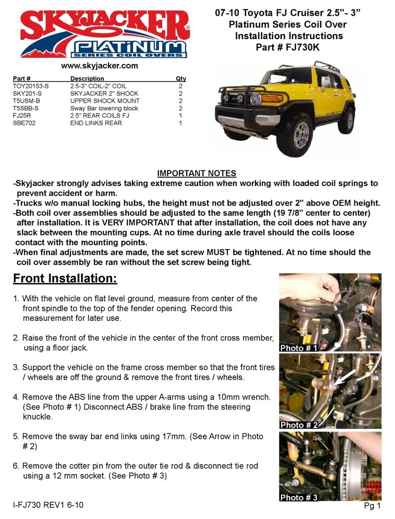Skyjacker FJ730K User manual Skyjacker FJ730K User manual