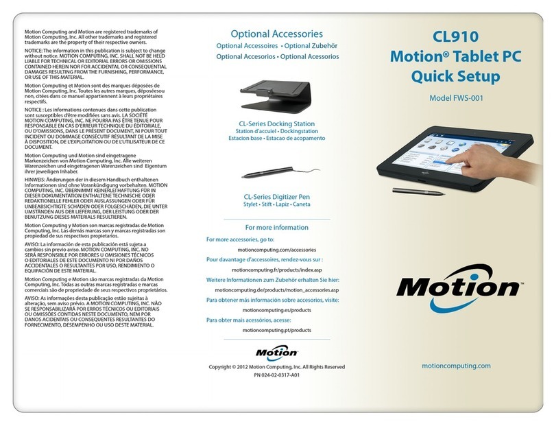 Motion CL910 FWS-001 Specification sheet