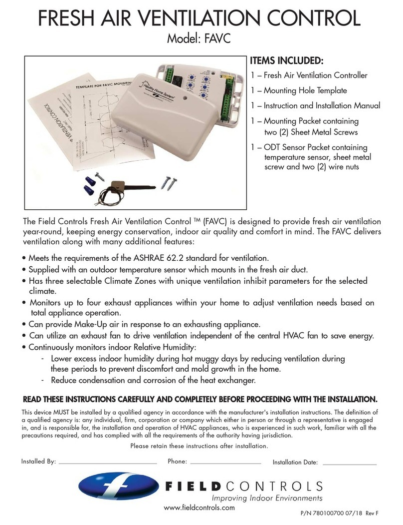 Field Controls FAVC installation manual