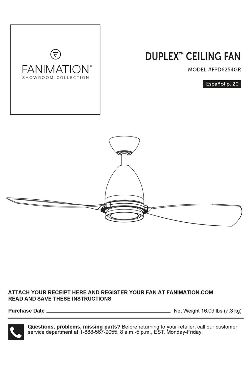 Fanimation DUPLEX FPD6254GR User manual