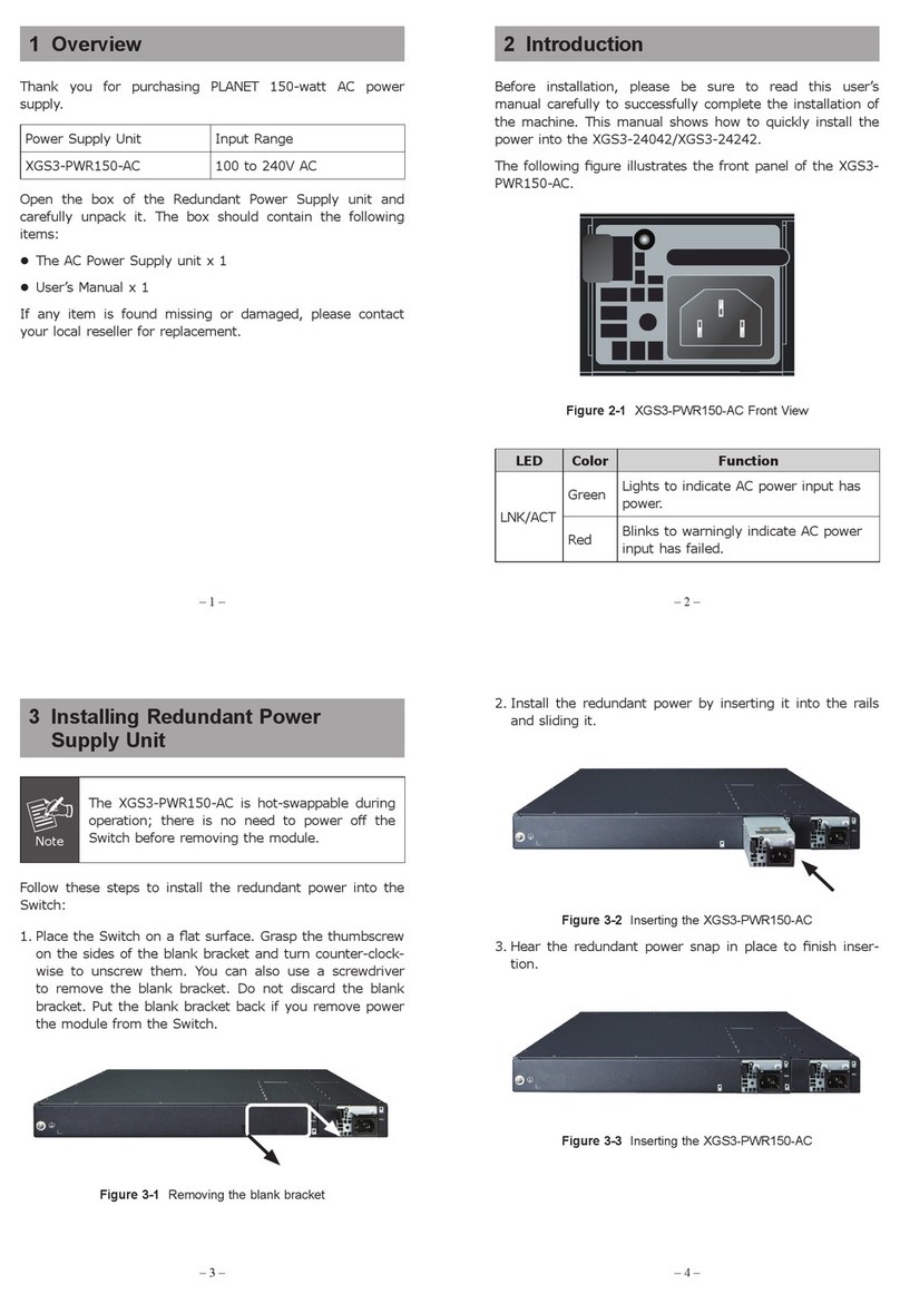 Planet XGS3-PWR150-AC User manual