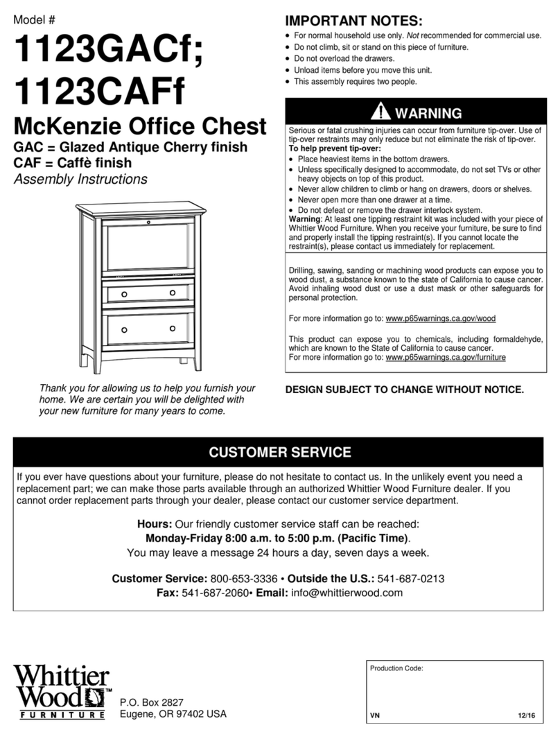 Whittier Wood 1123GACf Assembly instructions Whittier Wood 1123GACf Assembly instructions