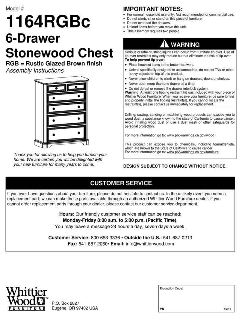 Whittier Wood 1164RGBc Assembly instructions Whittier Wood 1164RGBc Assembly instructions