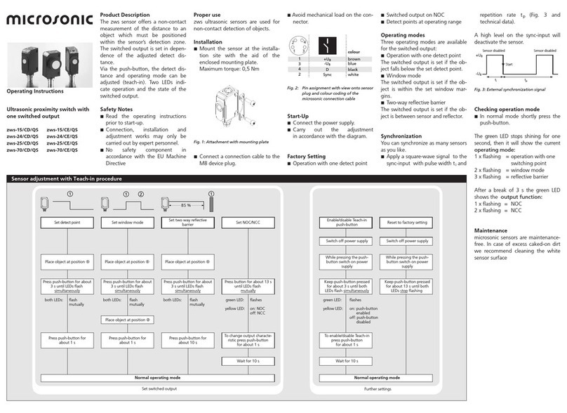 Microsonic zws-15/CD/QS operating instructions