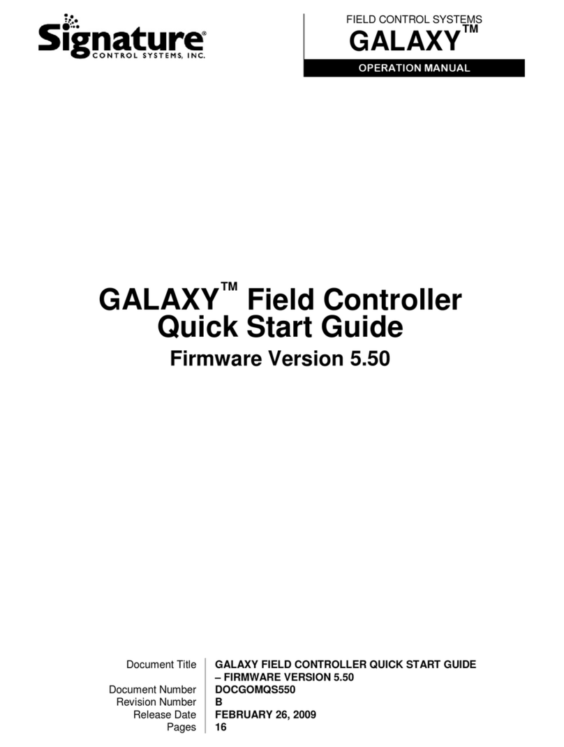 Signature Control Systems GALAXY quick start guide Signature Control Systems GALAXY quick start guide