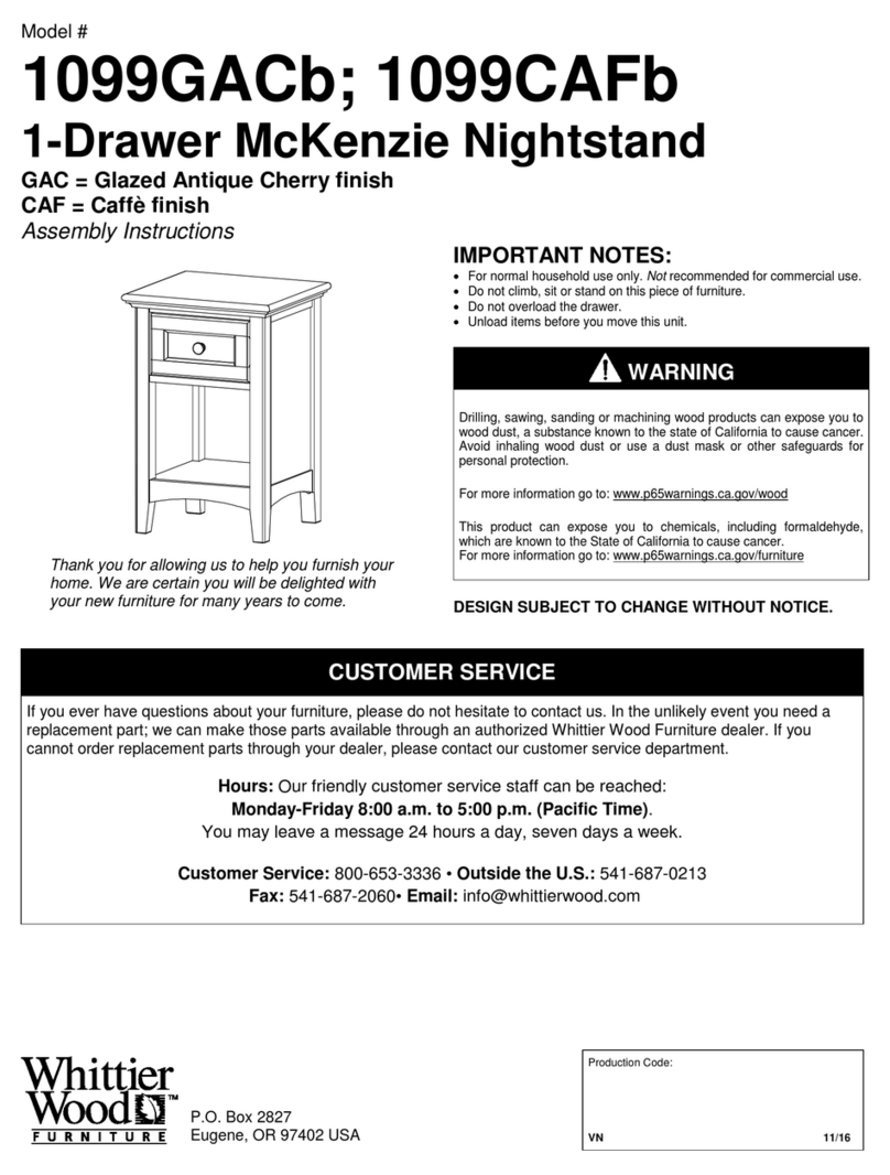 Whittier Wood 1099CAFb Assembly instructions