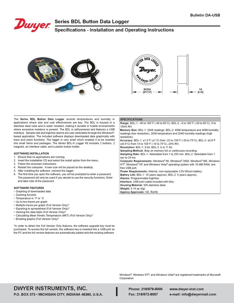 Dwyer Instruments BDL-1 Specifications-installation and operating instructions