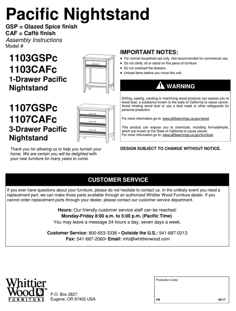 Whittier Wood 1103GSPc Assembly instructions