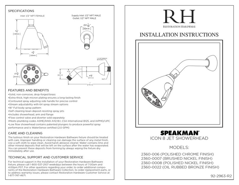 RH SPEAKMAN ICON 8 JET installation instructions