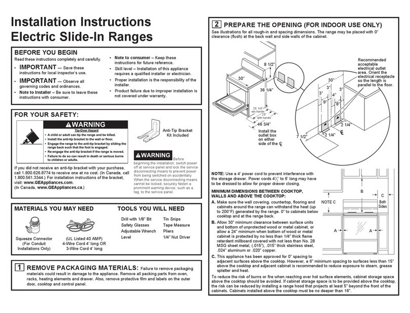 GE JBS30 series User manual