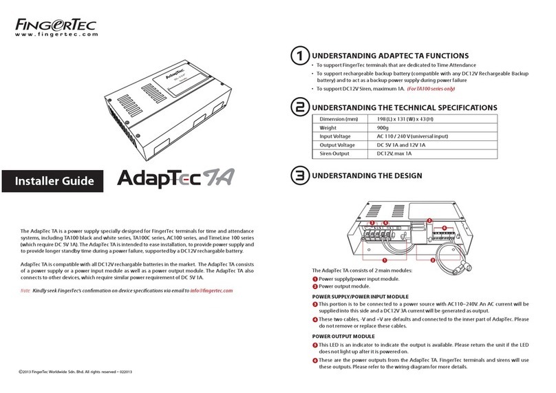 FingerTec AdapTec TA Installer's guide