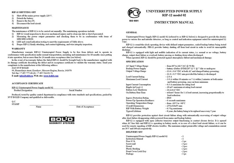 Bolid Security Systems RIP-12 02 instruction manual Bolid Security Systems RIP-12 02 instruction manual