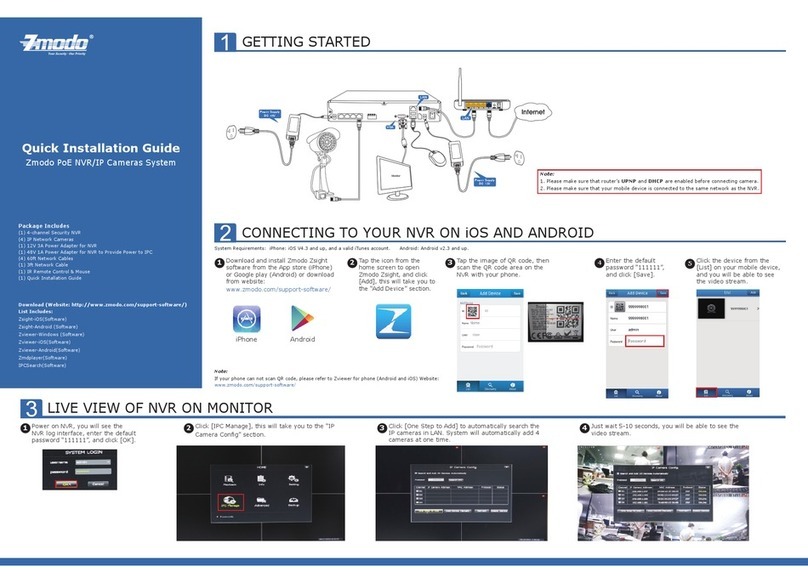 ZMODO ZP-KB1I04-W Quick installation guide