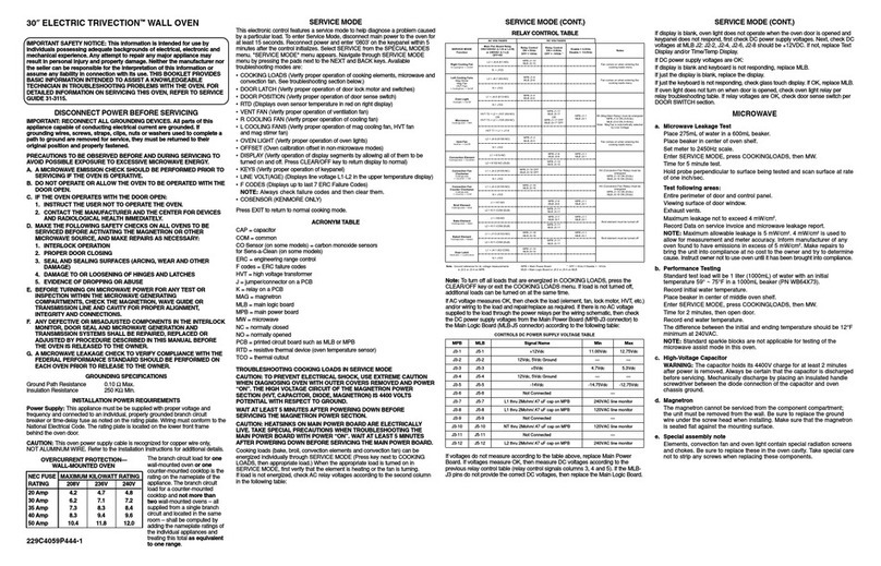 GE Trivection JT930 Service guide