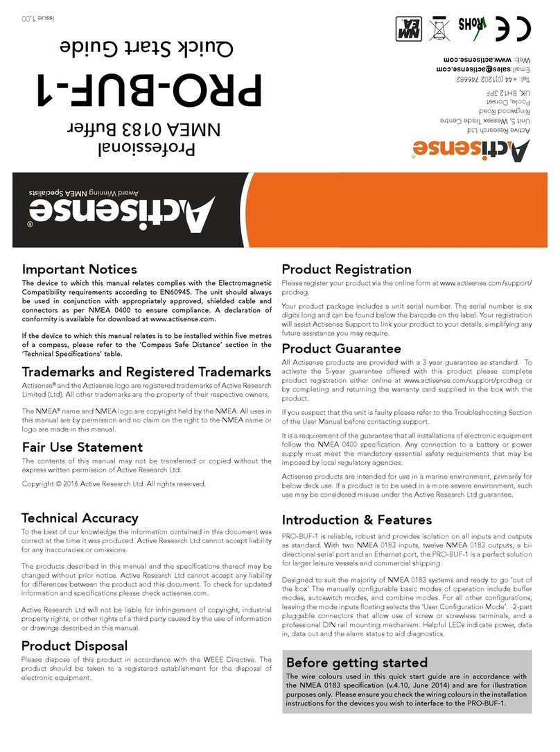 Actisense PRO-BUF-1 NMEA 0183 User manual