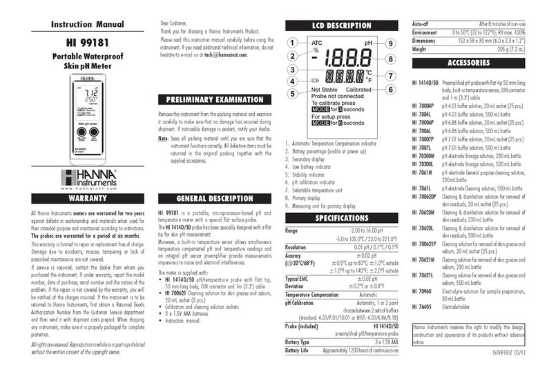 Hanna Instruments HI 99181 User manual