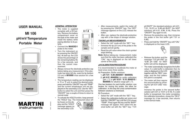 Martini Instruments Mi 106 user manual