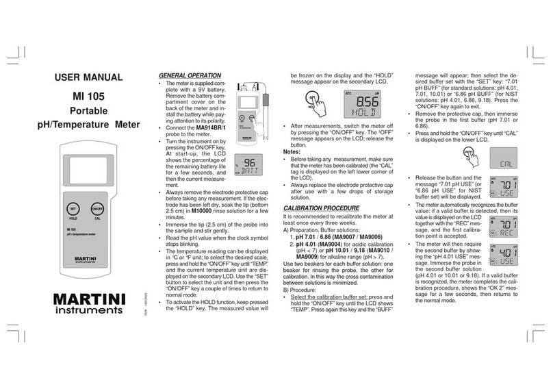 Martini Instruments Mi 105 User manual