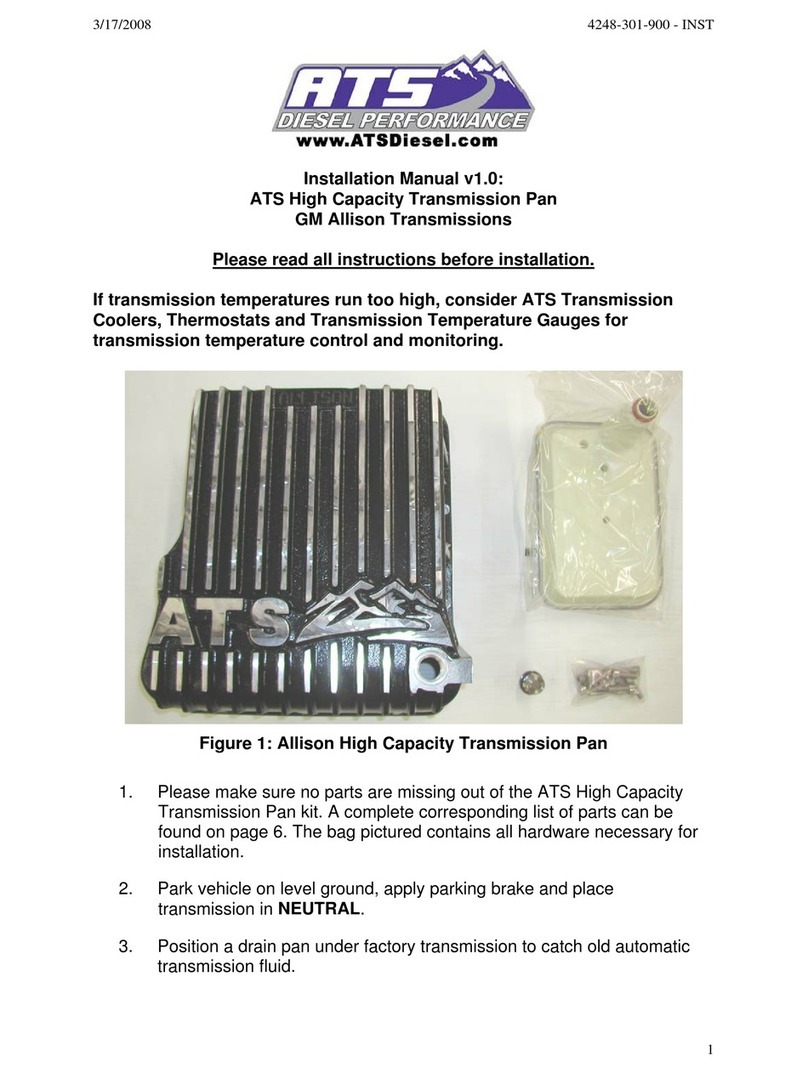 ATS Allison Transmission Pan kit User manual