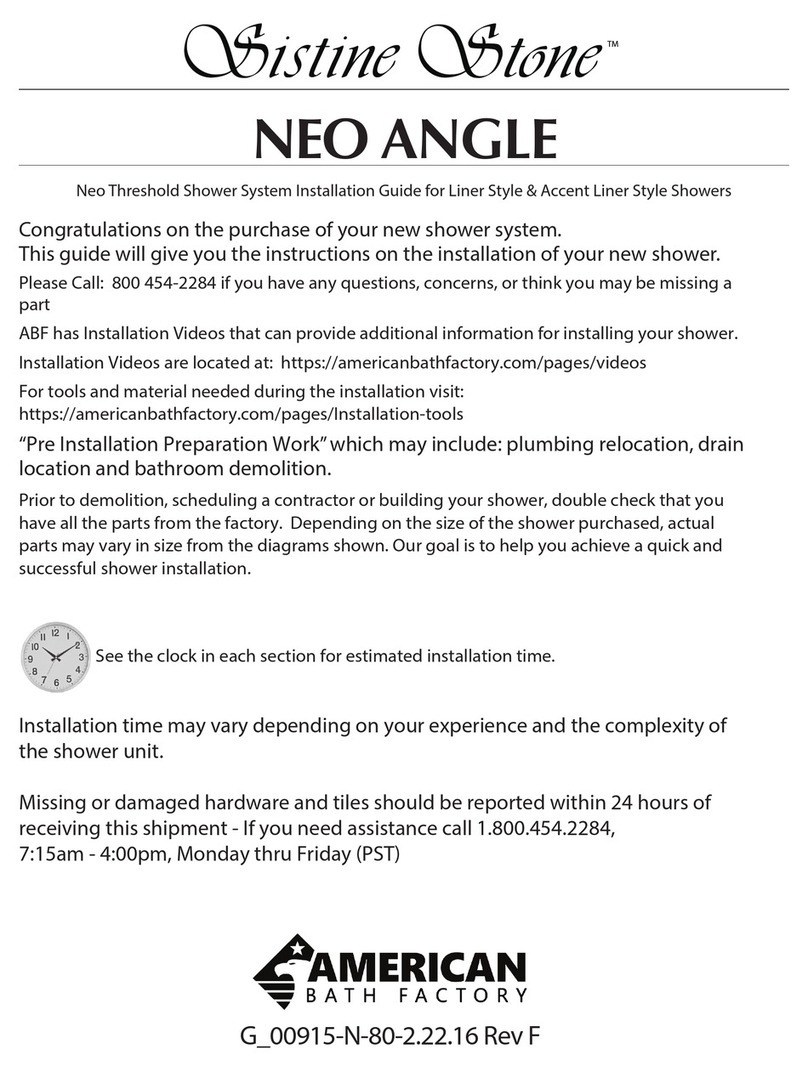 American Bath Factory Sistine Stone Neo Angle installation guide American Bath Factory Sistine Stone Neo Angle installation guide