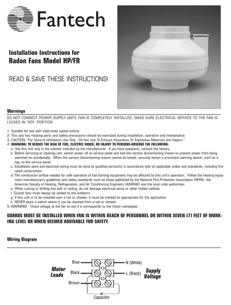 Fantech FR Series installation instructions
