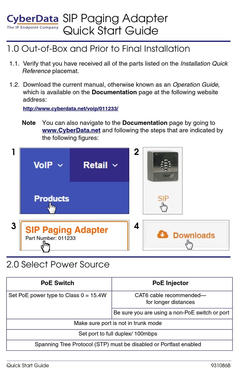 CyberData 11233 quick start guide