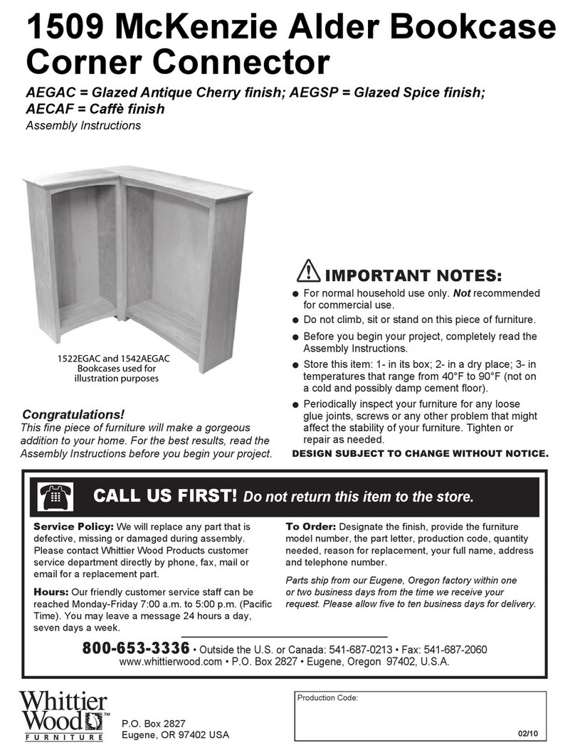 Whittier Wood 1509 Assembly instructions
