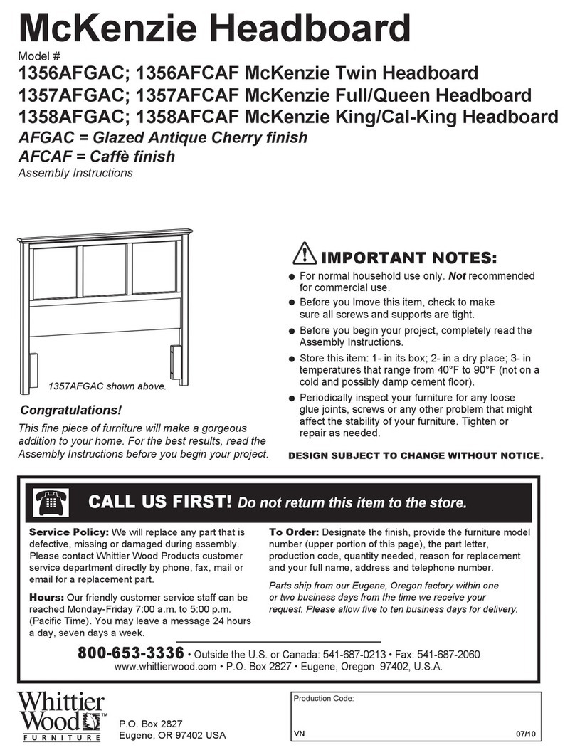 Whittier Wood 1356AFGAC Assembly instructions Whittier Wood 1356AFGAC Assembly instructions