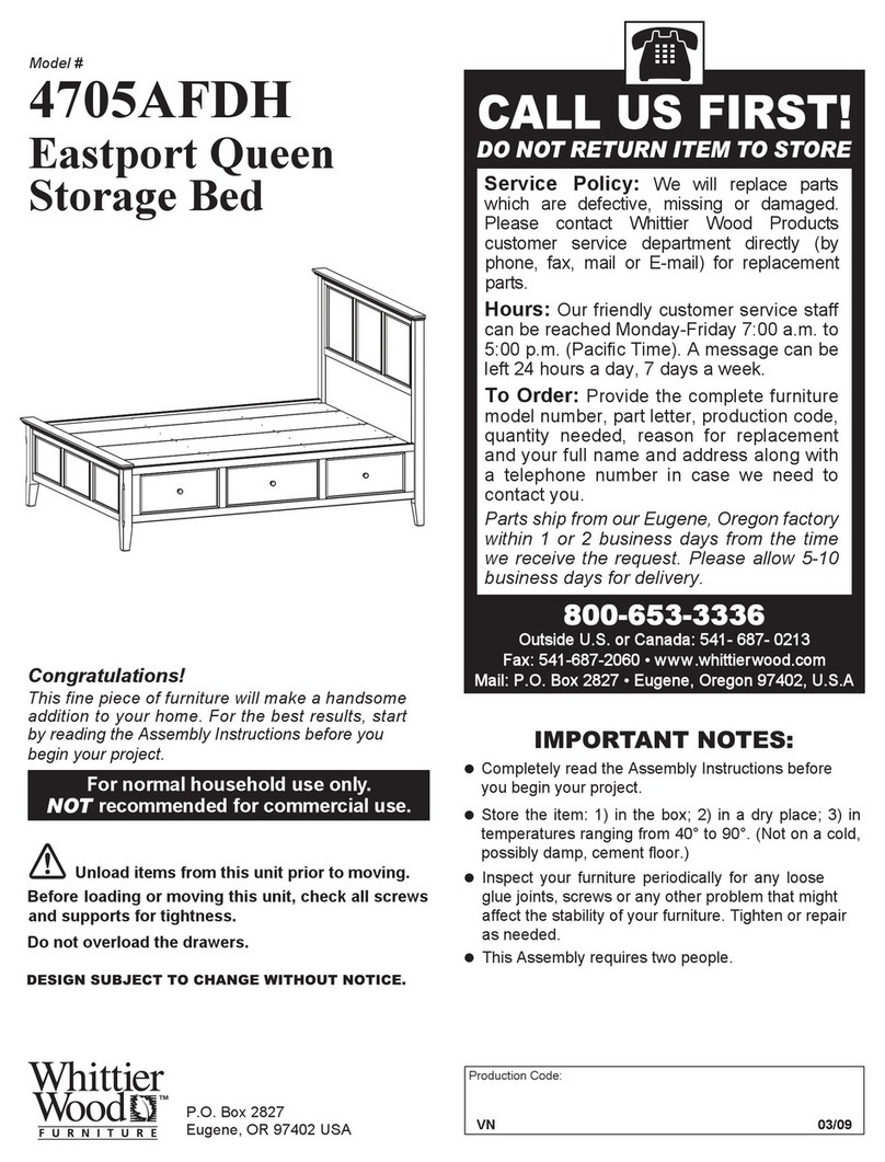 Whittier Wood 4705AFDH Assembly instructions