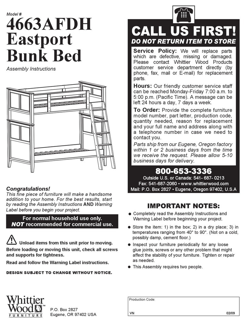 Whittier Wood 4663AFDH Assembly instructions