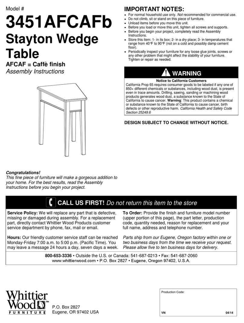 Whittier Wood 3451AFCAFb Assembly instructions