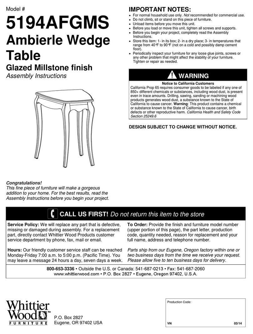 Whittier Wood 5194AFGMS User manual