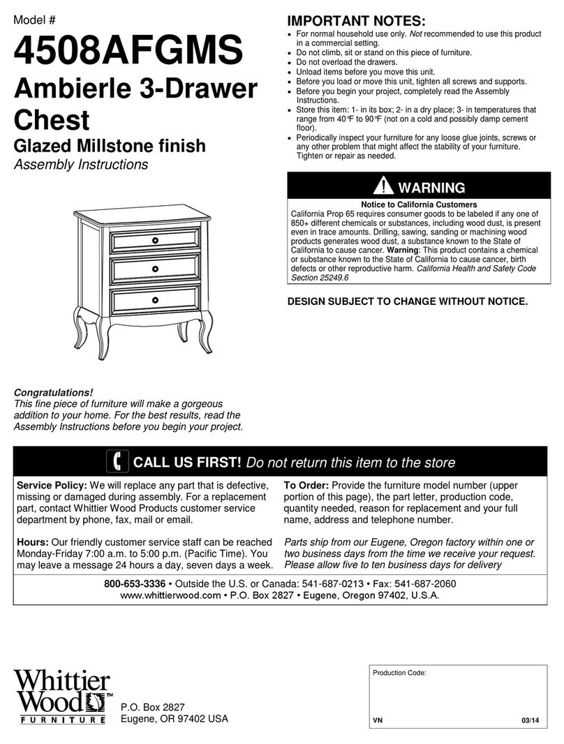 Whittier Wood 4508AFGMS Assembly instructions