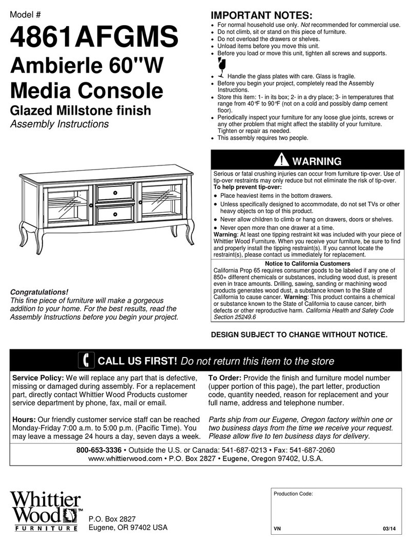 Whittier Wood 4861AFGMS Assembly instructions Whittier Wood 4861AFGMS Assembly instructions