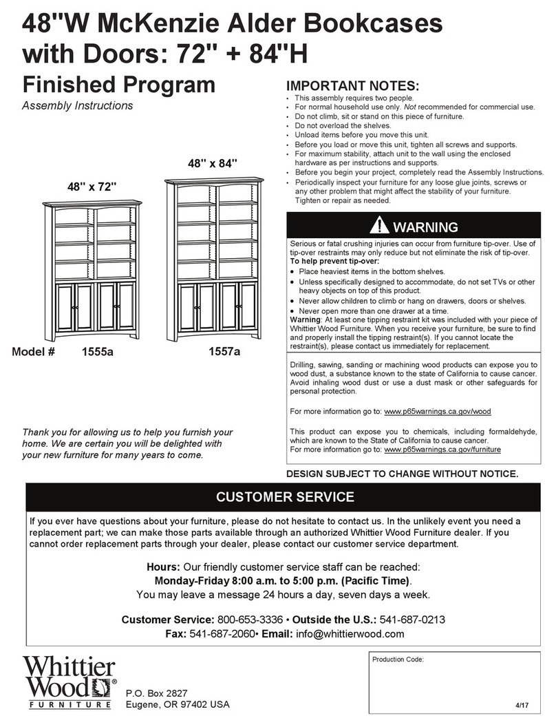 Whittier Wood 1555a Assembly instructions Whittier Wood 1555a Assembly instructions