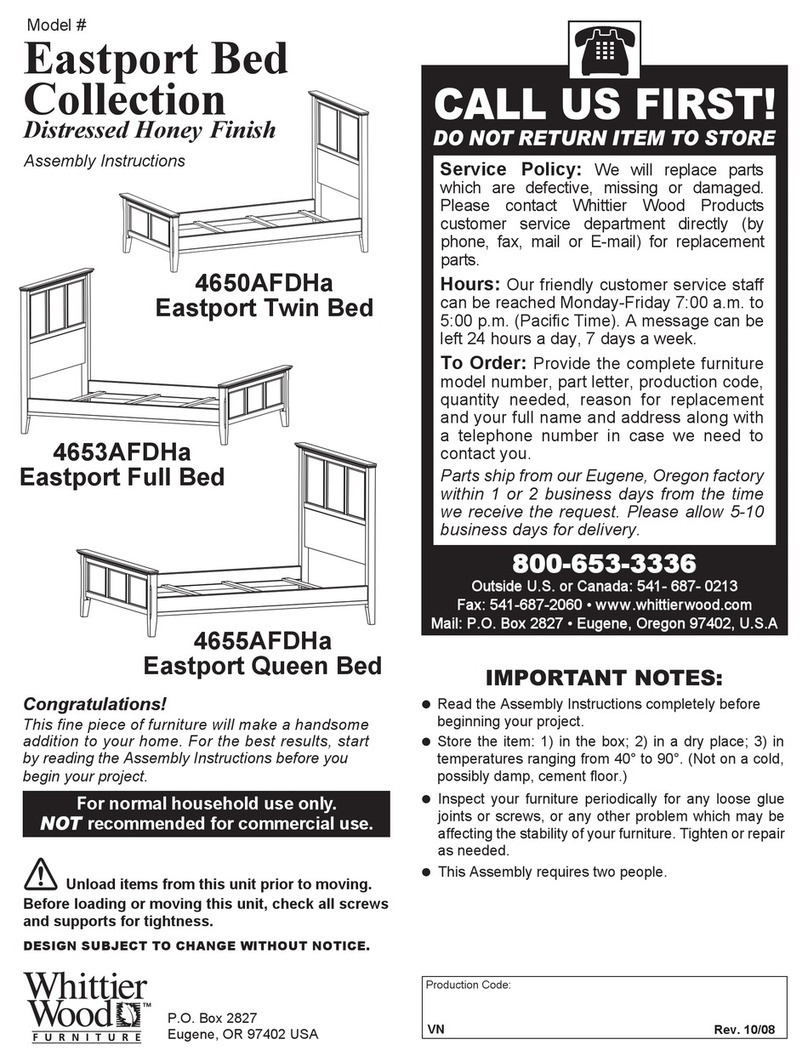 Whittier Wood 4651AFDHa Assembly instructions Whittier Wood 4651AFDHa Assembly instructions