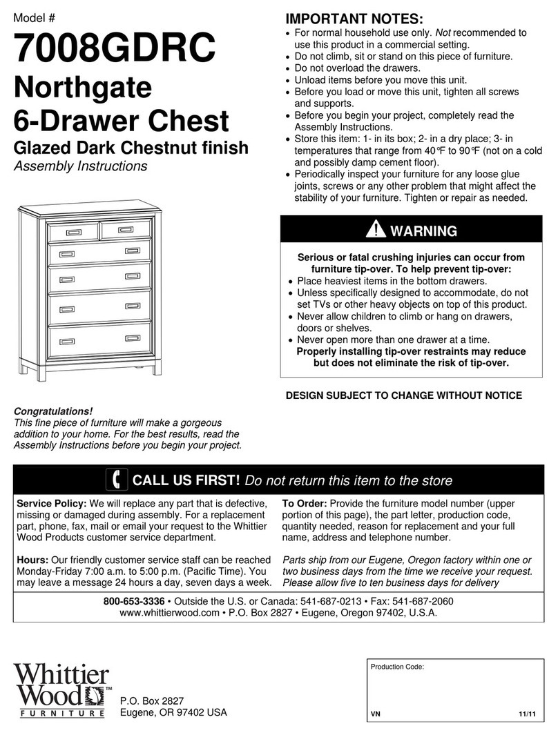 Whittier Wood 7008GDRC Assembly instructions Whittier Wood 7008GDRC Assembly instructions
