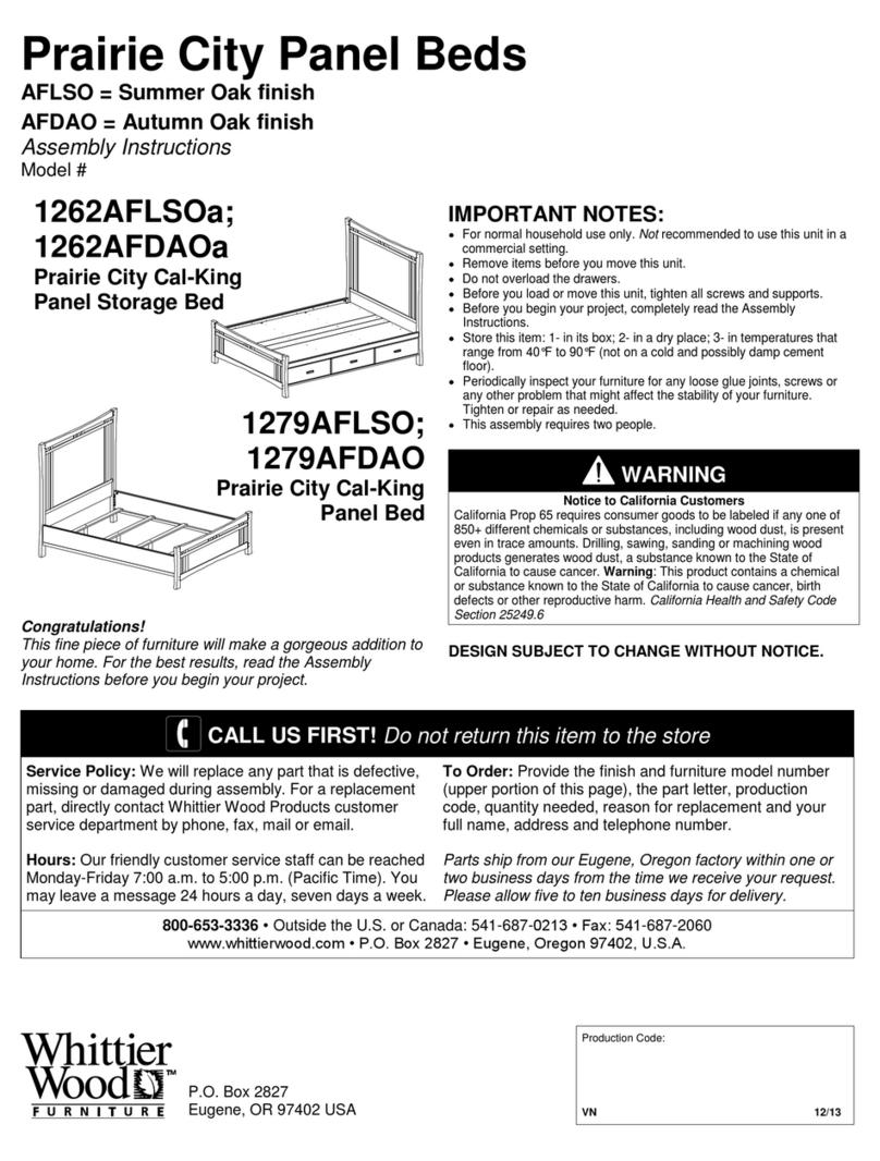 Whittier Wood 1262AFLSOa Assembly instructions Whittier Wood 1262AFLSOa Assembly instructions