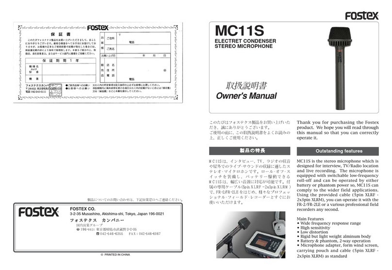Fostex MC11S owner's manual