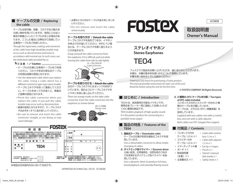 Fostex TE04 User manual