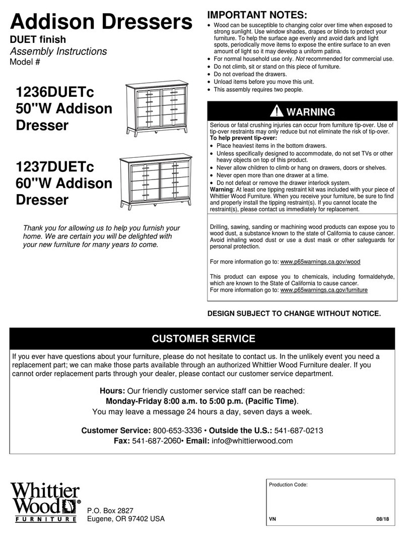 Whittier Wood 1236DUETc Assembly instructions