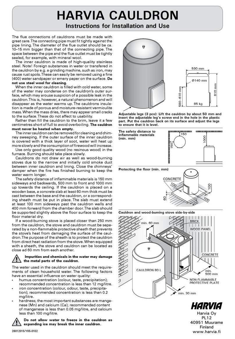 Harvia CAULDRON Instructions for installation and use Harvia CAULDRON Instructions for installation and use
