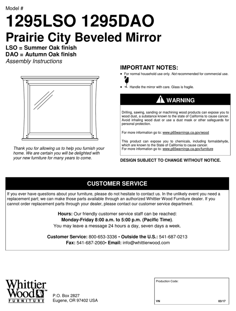 Whittier Wood 1295LSO Assembly instructions