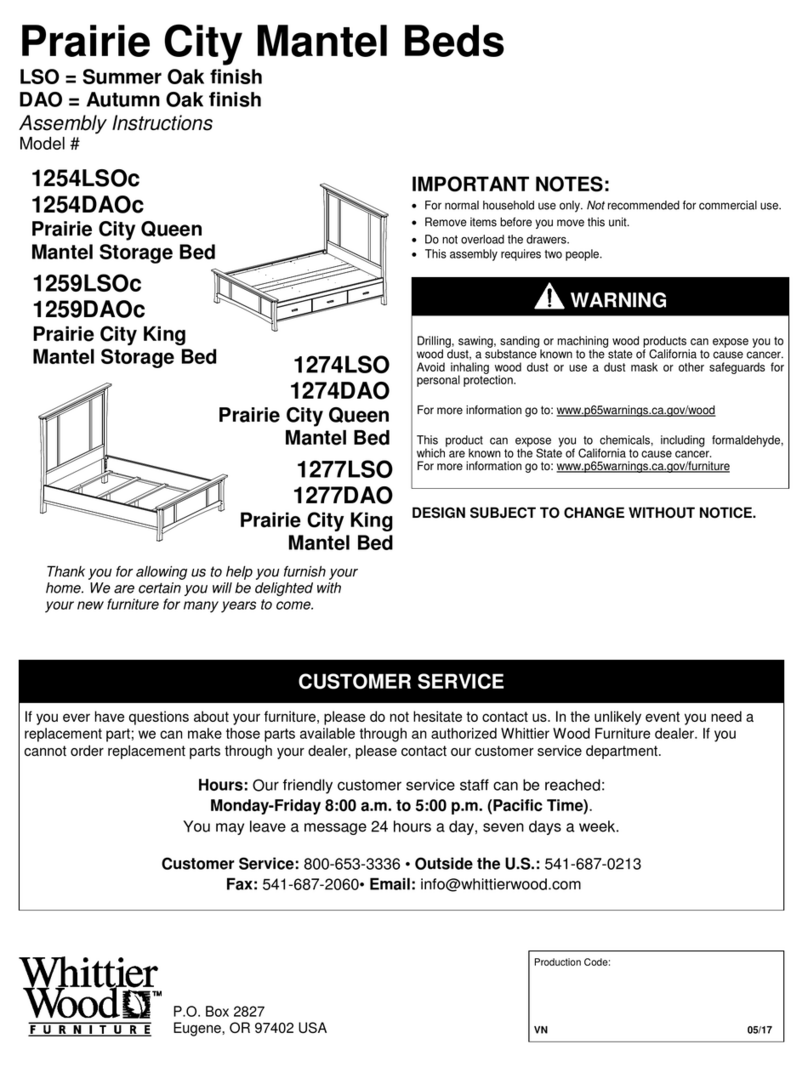 Whittier Wood 1254LSOc Assembly instructions Whittier Wood 1254LSOc Assembly instructions