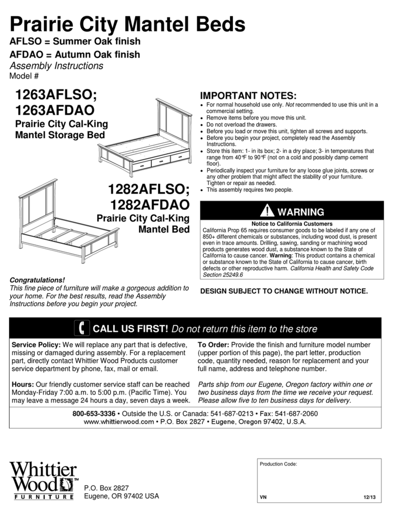 Whittier Wood 1263AFDAO Assembly instructions