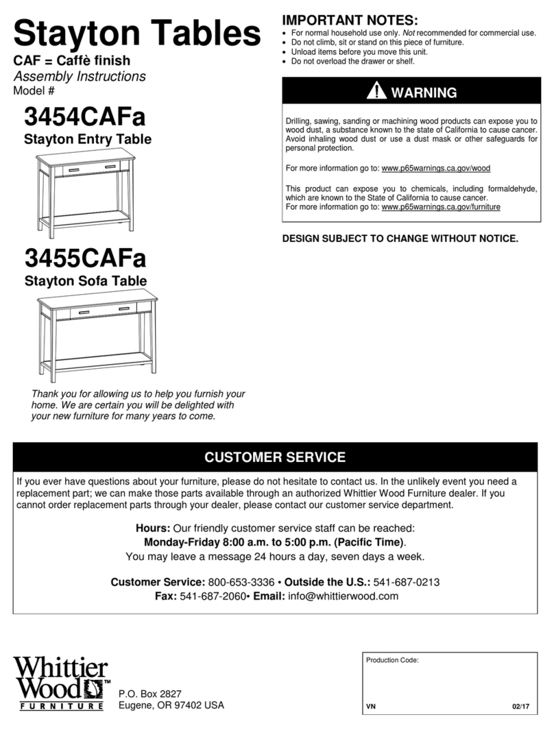 Whittier Wood 3455CAFa Assembly instructions