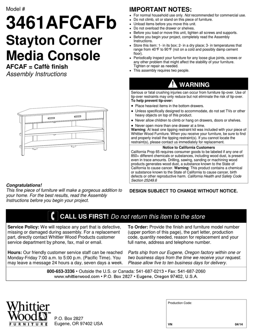 Whittier Wood 3461AFCAFb Assembly instructions Whittier Wood 3461AFCAFb Assembly instructions