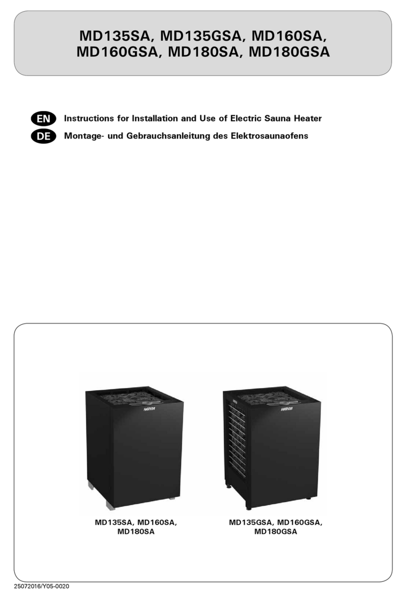 Harvia MD135GSA Instructions for installation and use