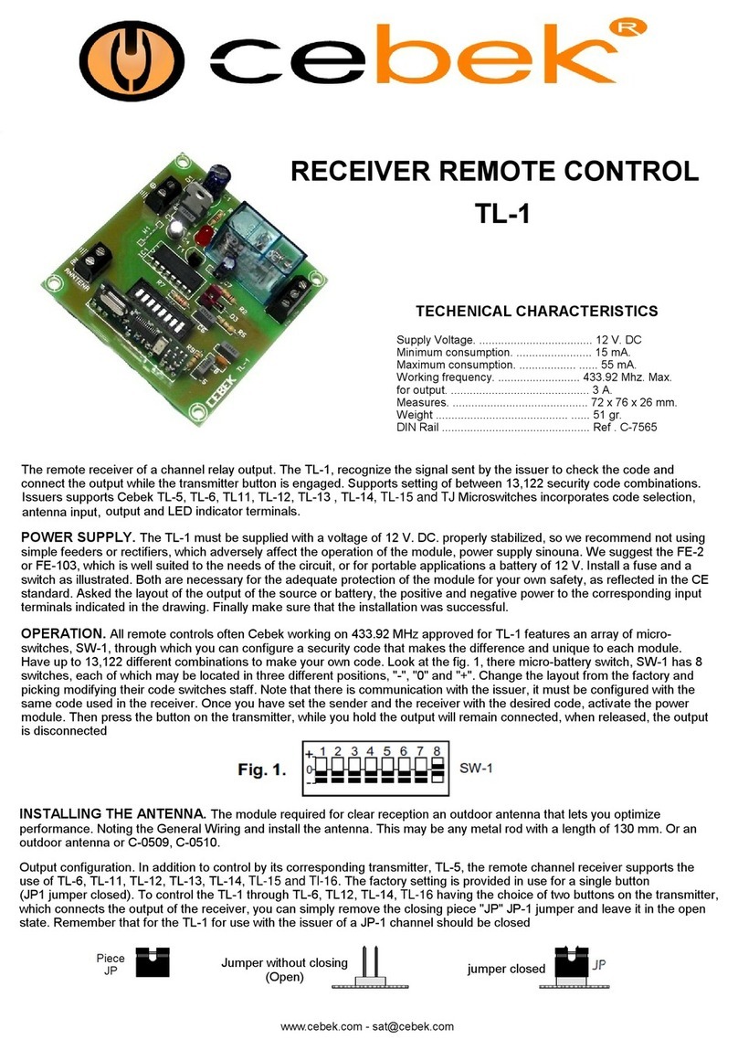 CEBEK TL-1 owner's manual